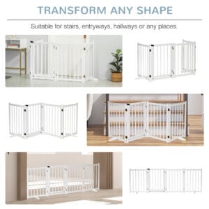 Pawhut Freestanding Pet Gate w/ 2 Feet