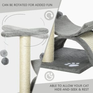 Pawhut Cat Tree Plush Activity Play Centre