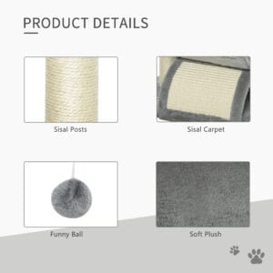 Pawhut Cat Tree Plush Activity Play Centre