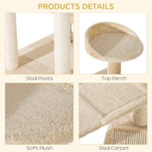 Pawhut Cat Tree Tower Scratcher Post