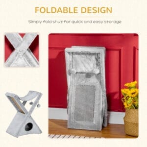 Pawhut Plush Cat Tree Activity Tower Foldable