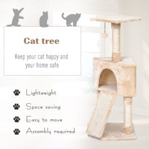 Pawhut 3-Level Cat Tree Scratching Posts