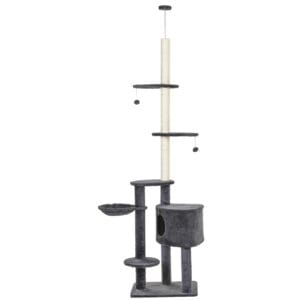 Pawhut 5-Tier Cat Tree Tower Multi-Level Grey