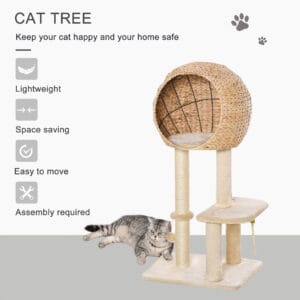 Pawhut Cat Tree Tower Climbing Tower 100cm
