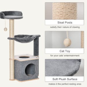 Pawhut Cat Tree Tower Centre