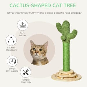 Pawhut Cat Tree Cactus Scratching Post