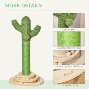 Pawhut Cat Tree Cactus Scratching Post