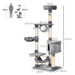 Pawhut Cat Tree Tower Activity Stand 150cm