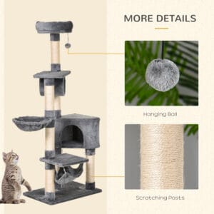 Pawhut Cat Tree Tower Activity Stand 150cm