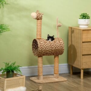 Pawhut Cat Tree Cute Giraffe Play Tower
