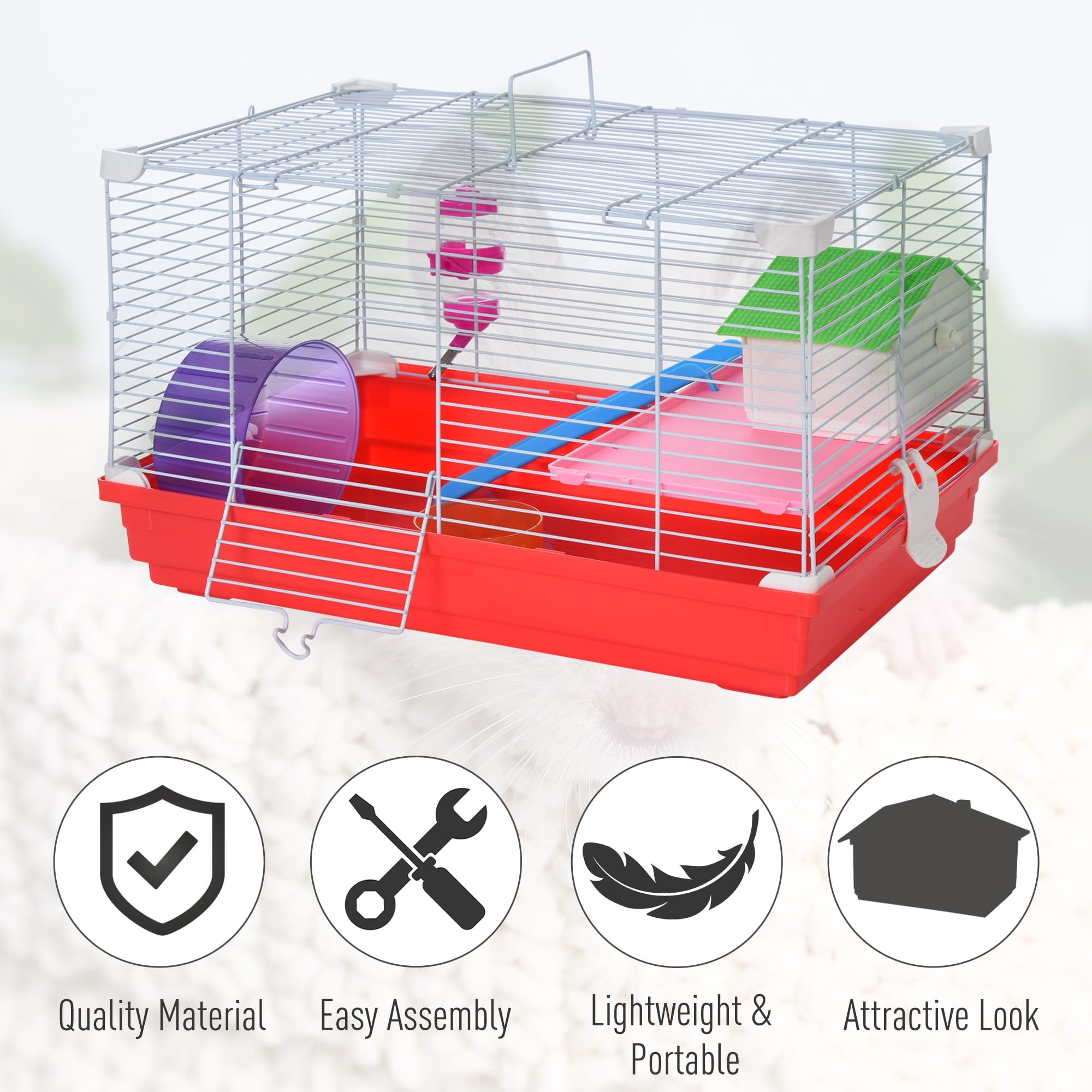 Pawhut Animal Travel Cage with Accessories Pawhut Animal Travel Cage with Accessories