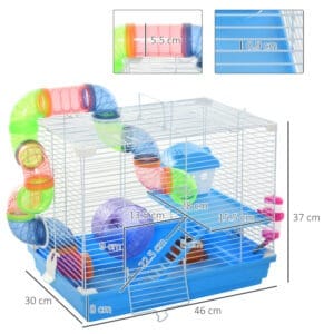 Pawhut Hamster Cage w/ Exercise Wheels