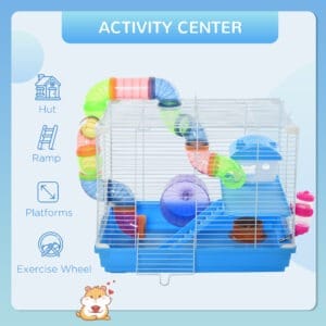 Pawhut Hamster Cage w/ Exercise Wheels