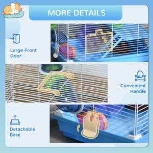 Pawhut Hamster Cage w/ Exercise Wheels
