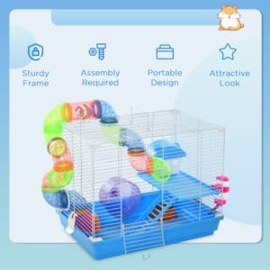 Pawhut Hamster Cage w/ Exercise Wheels