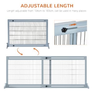 Pawhut Wooden Pet Gate Adjustable