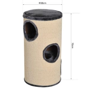 Pawhut Cat Scratching Barrel w/ 3 Dens