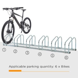 Homcom 6 Bike Parking Rack Locking