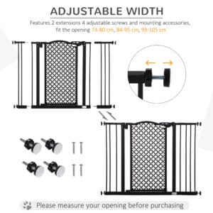 Pawhut Pet Safety Gate Pressure Fit Locking
