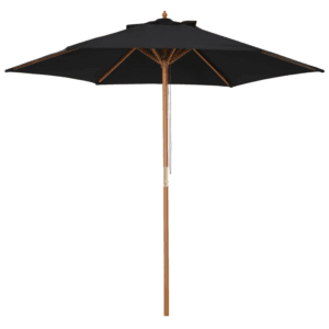 Wood Parasol Sun Shade 2.5m Black