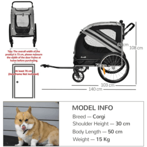 Pet Stroller 2-In-1 Bike Trailer Wheel Reflector