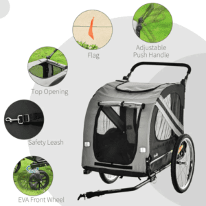 Pet Stroller 2-In-1 Bike Trailer Wheel Reflector