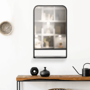 Square Wall Mirror with Shelf 86 x 53cm