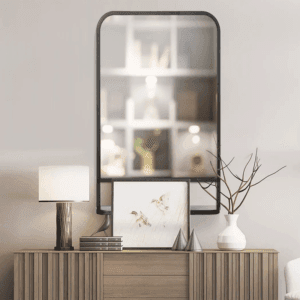 Square Wall Mirror with Shelf 86 x 53cm