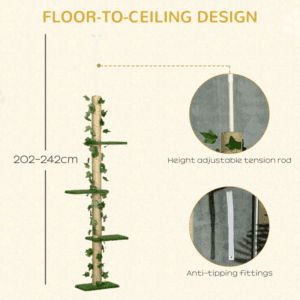 Adjustable Floor-To-Ceiling Cat Tree 242cm
