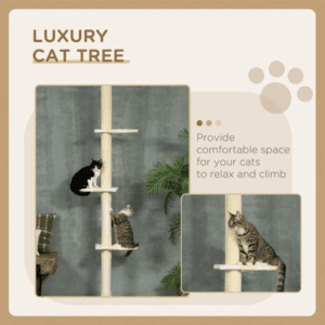 Floor-To-Ceiling Cat Tree 260cm Adjustable