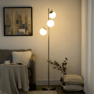 Modern Floor Lamp 3 Light Tree Silver