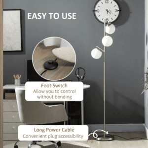 Modern Floor Lamp 3 Light Tree Silver