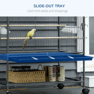 Bird Cage w/ Rolling Stand Slide-Out Tray