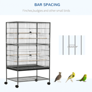 Bird Cage w/ Rolling Stand Slide-Out Tray