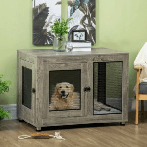 Dog Kennel Furniture End Table w/ Doors