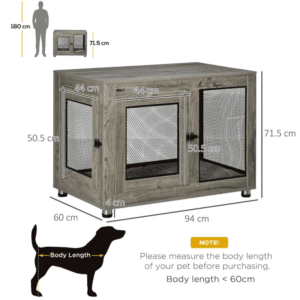 Dog Kennel Furniture End Table w/ Doors