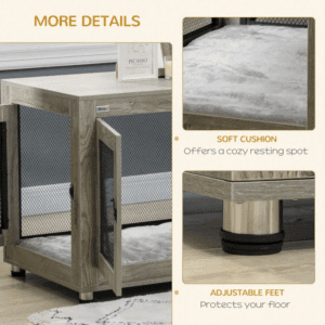 Dog Kennel Furniture End Table w/ Doors