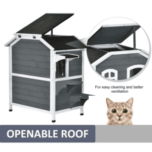 PawHut Cat Condo w/ Openable Roof