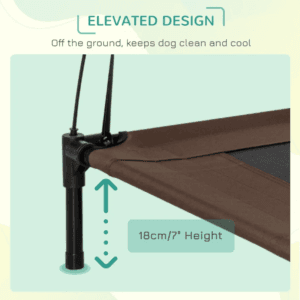PawHut Elevated Dog Bed w/ Canopy Coffee