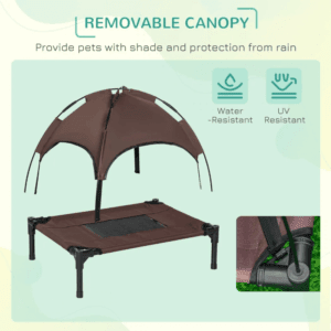 PawHut Elevated Dog Bed w/ Canopy 61cm