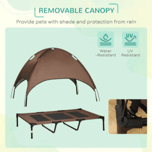 PawHut Elevated Dog Bed w/ Canopy 122cm