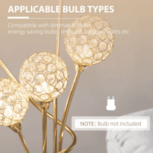 Homcom K9 Crystal Floor Lamp 5 Lights