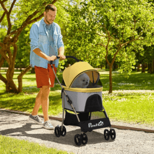 PawHut 3-In-1 Dog Stroller Travel Carriage