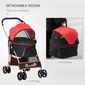 PawHut 3-In-1 Pet Stroller Carriage