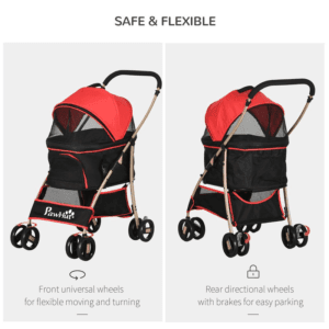 PawHut 3-In-1 Pet Stroller Carriage