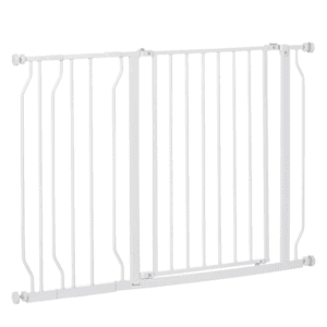 PawHut Dog Gate Wide Stair Gate w/ Door