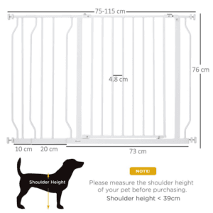 PawHut Dog Gate Wide Stair Gate w/ Door