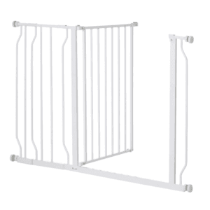 PawHut Dog Gate Wide Stair Gate w/ Door