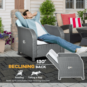 Outsunny 6pc Rattan Sofa Set w/ Table