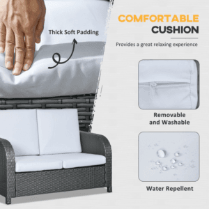 Outsunny 6pc Rattan Sofa Set w/ Table